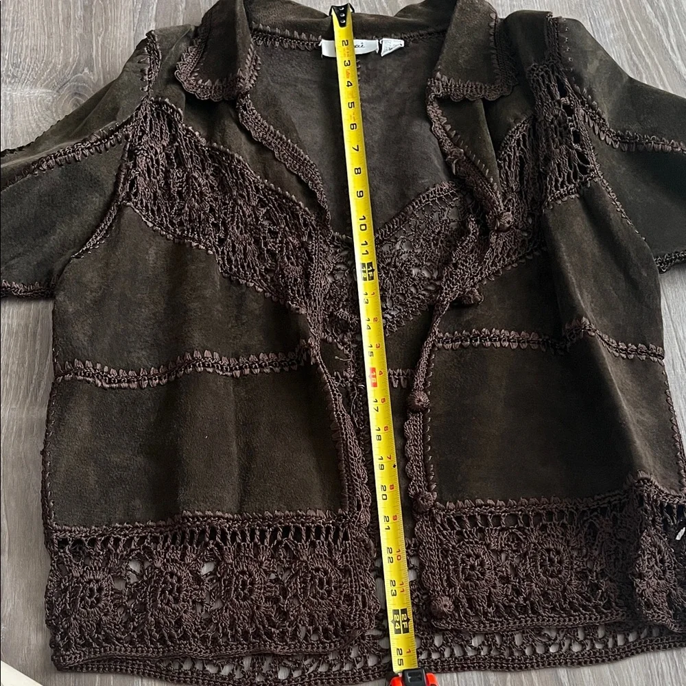 Vintage Suede Corducci Crochet Jacket - Picture 2 of 6